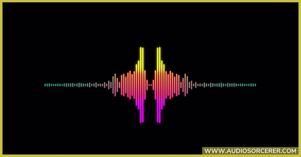 Audio waveform representing compressed and uncompressed sound.